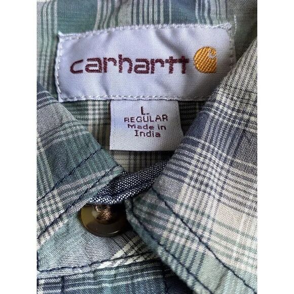 Carhartt Force Mens Sz L Rugged Flex Relaxed Fit Button Front Plaid Shirt NWT - Picture 8 of 9